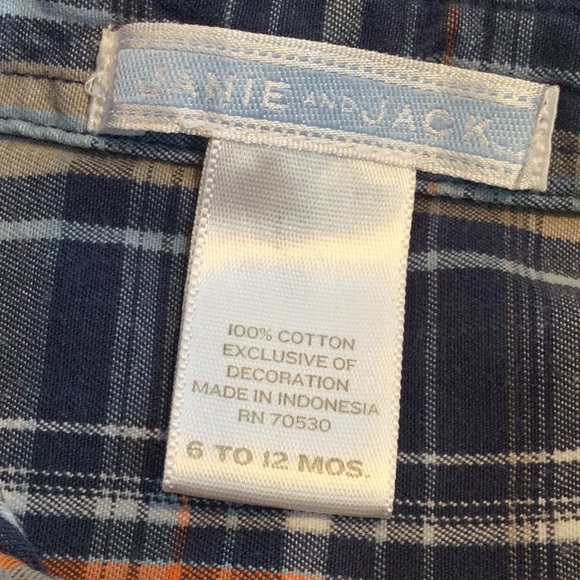 Janie and Jack baby boy button down shirt size 6-12 months. Nice! - Picture 2 of 10